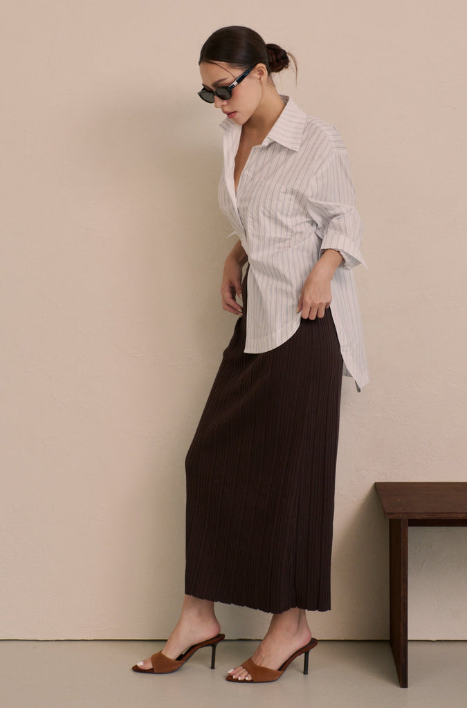 Casual daily stripe shirt in blue