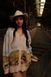 Cotton Canter knitted painting cardigan