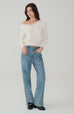 Double lined side split jeans