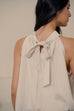 More than perfect bubble halter top in beige