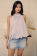 More than perfect bubble halter top in blue