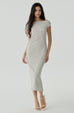 Aussie elastic stripes dress in beige