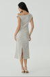 Aussie elastic stripes dress in beige