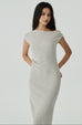 Aussie elastic stripes dress in beige