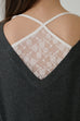 Double layered lace knit top in Black