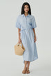 Ravello polo midi dress in sky blue