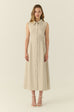 Élune classic maxi shirt dress in beige