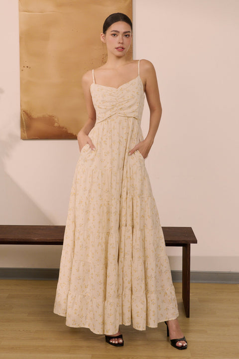 Summer Garden Linen dress in floral