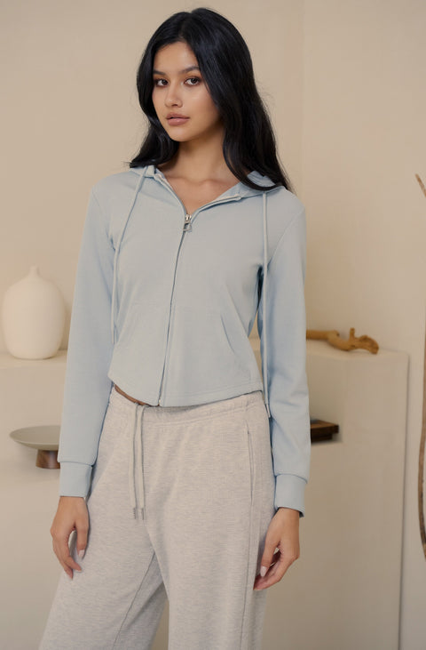 Baby blue zipper hoodie