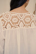 Lace up linen top