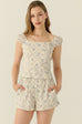 Azulejo print elastic waist shorts