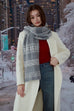 Snowflake wool blend scarf in Green/Grey