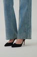 Double lined side split jeans