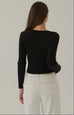 Floating free V neck knit top