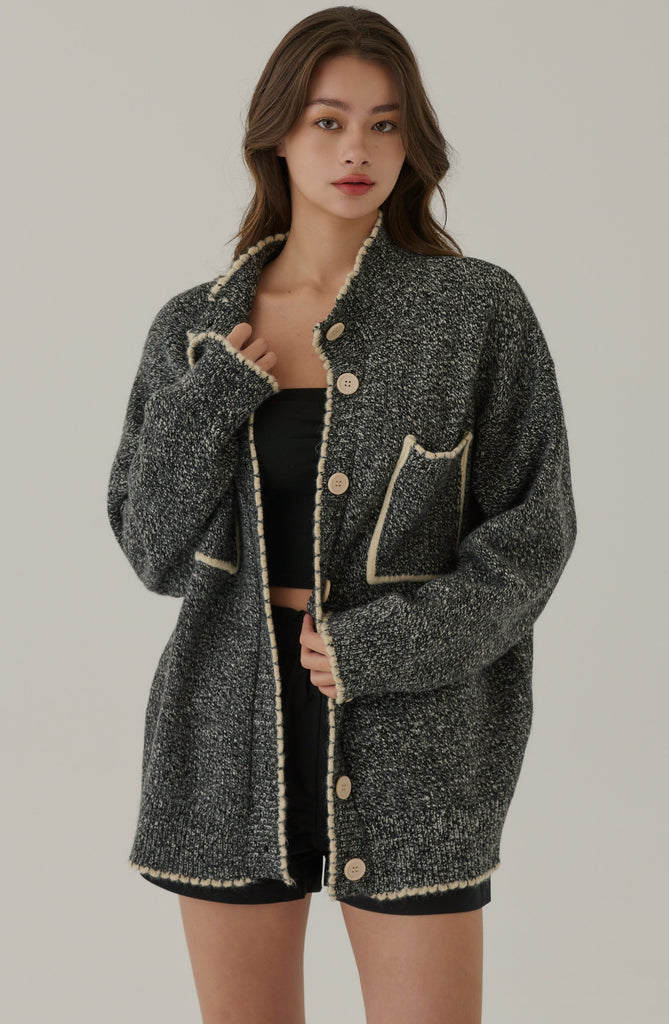 Snowfall kint 10% wool cardigan