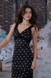 Besties Trip maxi dress in Polka dots in Black/Blue