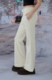 Wool blend flared pants in Beige/Grey/Navy