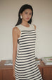 Vanessa striped knit dress in white/khaki