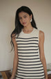 Vanessa striped knit dress in white/khaki