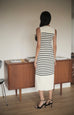Vanessa striped knit dress in white/khaki