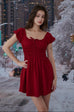 Feel loved linen dress in red/white