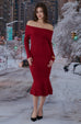Winterberry Knit Dress in Red/Black