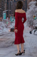 Winterberry Knit Dress in Red/Black