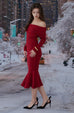 Winterberry Knit Dress in Red/Black
