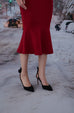 Winterberry Knit Dress in Red/Black