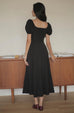 Classy vintage square neck dress in black