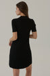 Campus polo knit dress in black