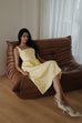 Sherri corset dress in yellow/white